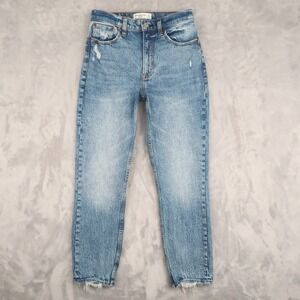 Abercrombie & Fitch Jeans Women 25 0R Fit 26x26.5 Blue Mom High Rise Distressed